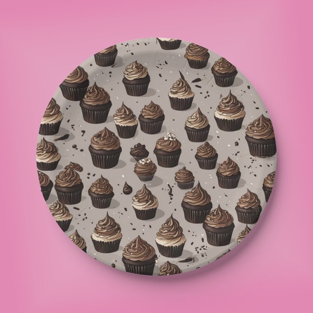 Chocolate Cupcake  Paper Plates (Creator Uploaded)