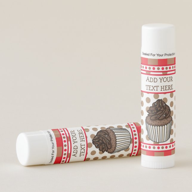 Chocolate Cupcake Party Favor Thank You Gift   Lip Balm (Front)