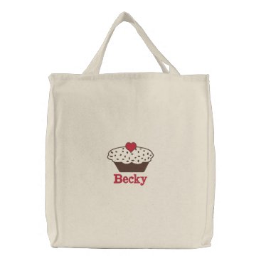 chocolate Cupcake Personalized Embroidered Bag