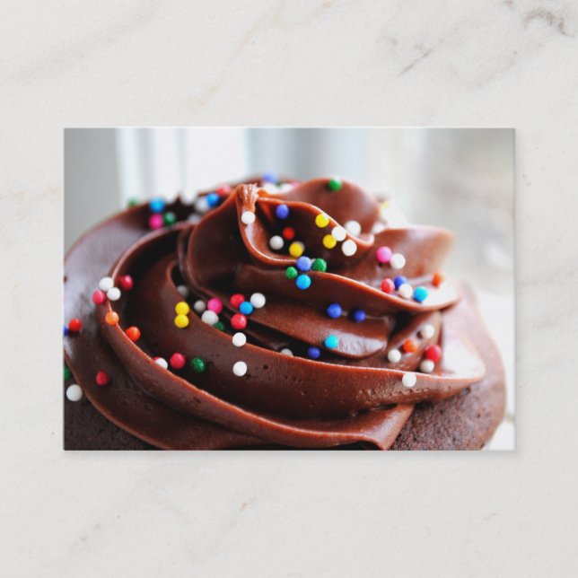 Chocolate Cupcake Photograph Business Cards (Front)