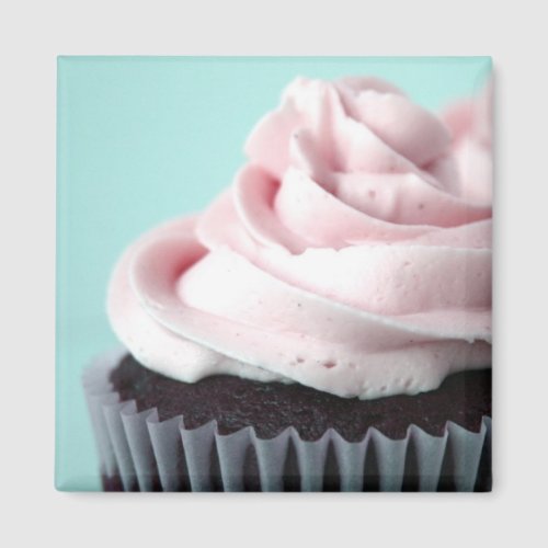 Chocolate Cupcake Pink Vanilla Frosting Magnet