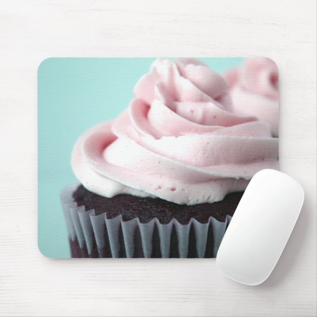 Chocolate Cupcake Pink Vanilla Frosting Mouse Pad (With Mouse)