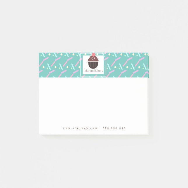 Chocolate Cupcake Sprinkles Bakery Cake Logo Post-it Notes (Front)