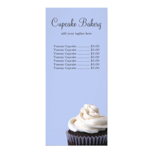Chocolate Cupcake Vanilla Frosting Price List Rack Card