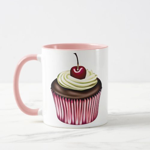 Chocolate Cupcake with a Cherry on Top  Mug