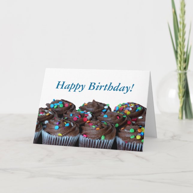 Chocolate Cupcakes Birthday Cards (Front)