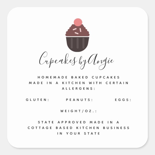 Chocolate Cupcakes Food Business    Square Sticker (Front)