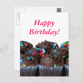 Chocolate Cupcakes Happy Birthday Postcard (Front/Back)