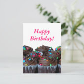 Chocolate Cupcakes Happy Birthday Postcard (Standing Front)