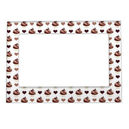 chocolate cupcakes pattern magnetic frame