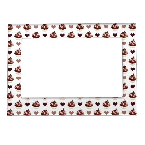 chocolate cupcakes pattern magnetic frame