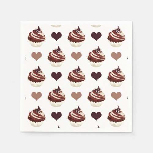 chocolate cupcakes pattern paper napkins