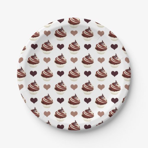 chocolate cupcakes pattern paper plates