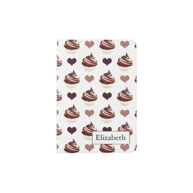 chocolate cupcakes pattern passport holder (Front)