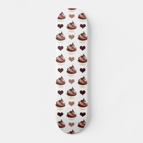 chocolate cupcakes pattern skateboard deck