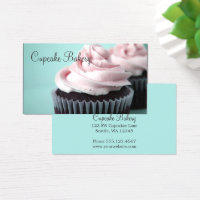 Chocolate Cupcakes Pink Vanilla Frosting Business Card