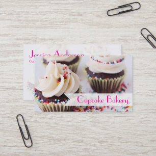 Chocolate Cupcakes Sprinkles Vanilla Frosting Business Card