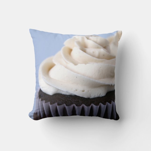 Chocolate Cupcakes Vanilla Frosting Throw Pillow (Front)