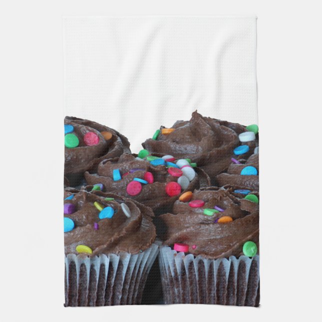 Chocolate cupcakes with sprinkles hand towel (Vertical)
