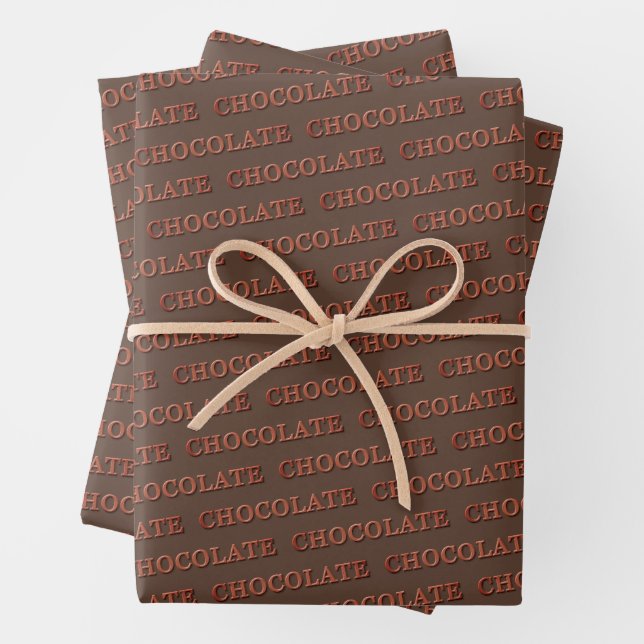 Chocolate Custom Gift Wrapping Paper Sheets (In situ)