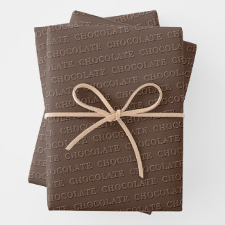 Chocolate Custom Text Wrapping Paper Sheets