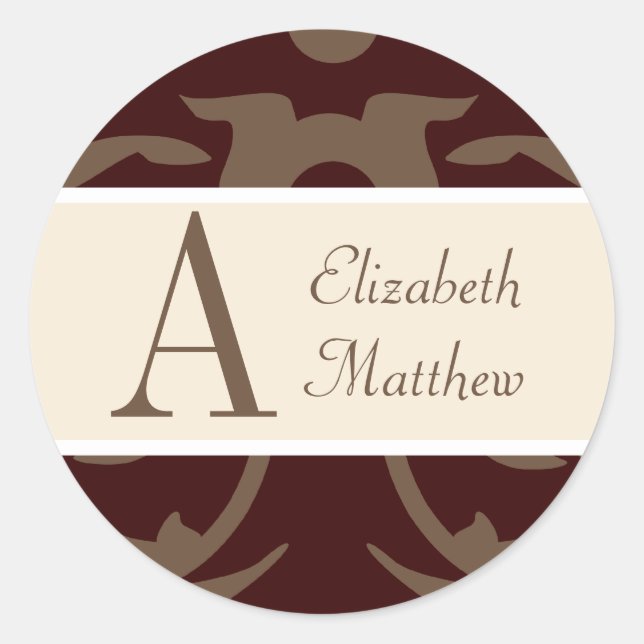 Chocolate Customize Last and First Name Sticker (Front)