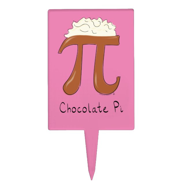 Chocolate Cute Math Pi Day Pie Decor Cake Topper (Front)