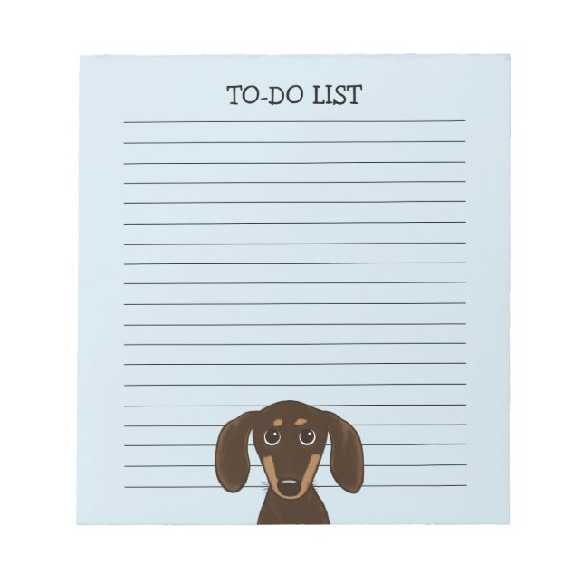 Chocolate Dachshund Cute Wiener Dog Lover's Lined Notepad (Front)
