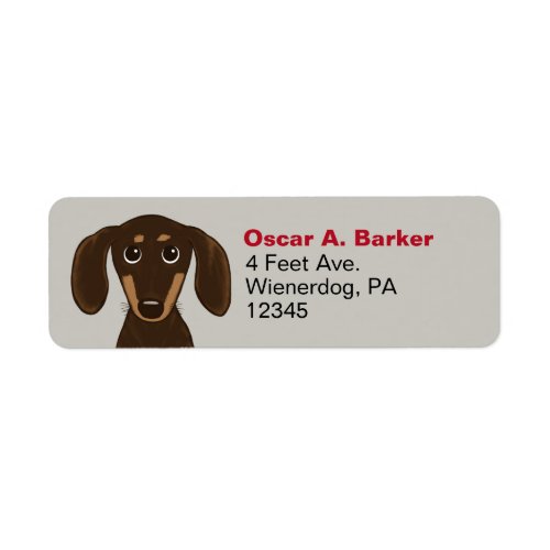 Chocolate Dachshund Dog Return Address Labels