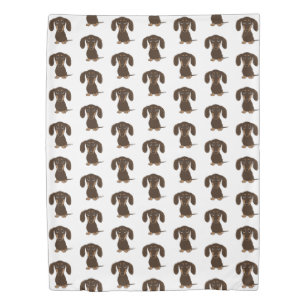 Chocolate Dachshunds Pattern Cute Wiener Dogs Duvet Cover