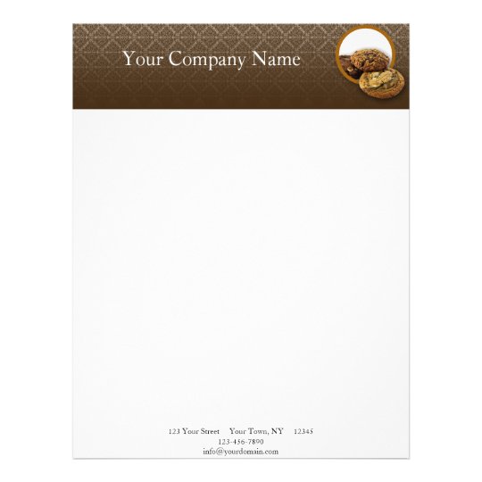 Chocolate Damask Desserts Letterhead