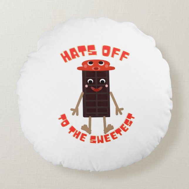 Chocolate day design  round pillow (Front)