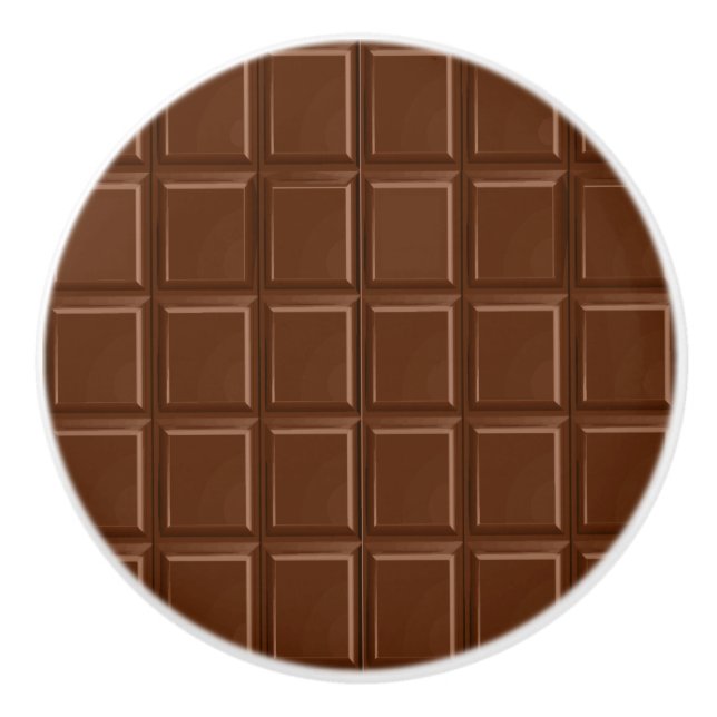 Chocolate, delicious with a cocoa flavor to nibble ceramic knob (Front)