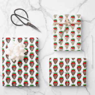 Chocolate Dipped Covered Strawberries Strawberry Wrapping Paper Sheets