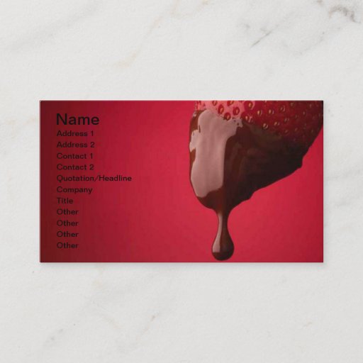 Customizable Chocolate Dipped Strawberry Business Card Templates