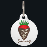 Chocolate Dipped Strawberry Personalized Foodie Pet Name Tag<br><div class="desc">Pet tag features an original marker illustration. Simply personalize with your pet's name and your contact information for a unique and stylish tag.

This illustration is also available on other products. Don't see what you're looking for? Need help with customization? Contact Rebecca to have something designed just for you.</div>