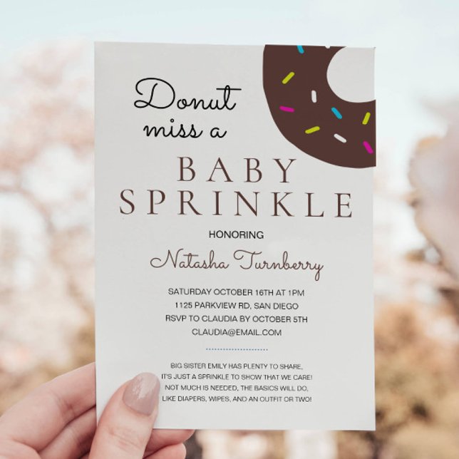 Chocolate Donut Baby Sprinkle Neutral Baby Shower Invitation (Creator Uploaded)