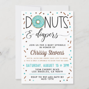 Chocolate Donut Baby Sprinkle Shower Invitation