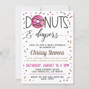 Chocolate Donut Baby Sprinkle Shower Invitation