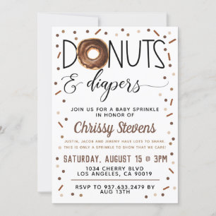 Chocolate Donut Baby Sprinkle Shower Invitation
