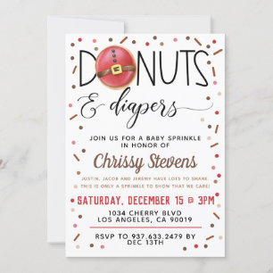 Chocolate Donut Baby Sprinkle Shower Invitation