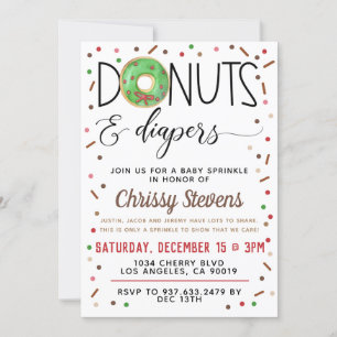 Chocolate Donut Baby Sprinkle Shower Invitation
