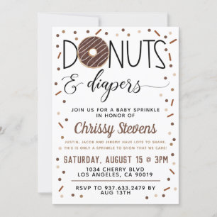 Chocolate Donut Baby Sprinkle Shower Invitation
