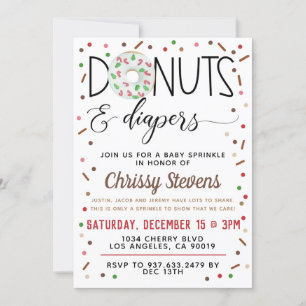 Chocolate Donut Baby Sprinkle Shower Invitation