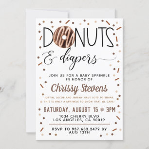Chocolate Donut Baby Sprinkle Shower Invitation