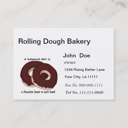 Customizable Chocolate Donut Bakery Business Card