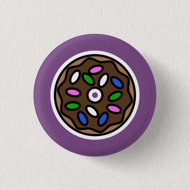 Chocolate Donut Button (Front)