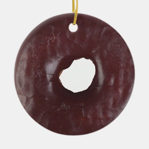 Chocolate Donut Ceramic Ornament