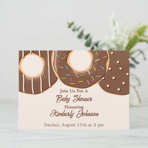 Chocolate Donut Delight Baby Shower Invitation
