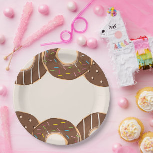 Chocolate Donut Delight Paper Plates